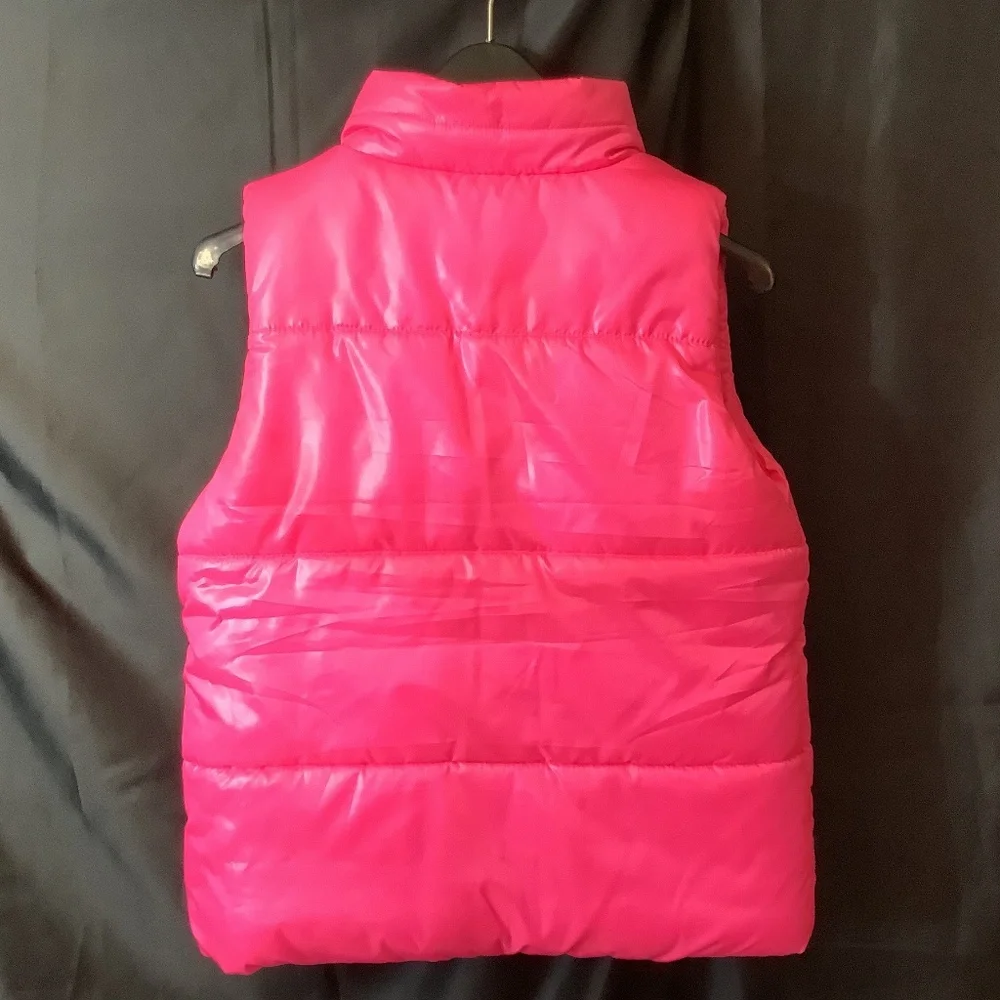 NWT Justice big girls hot pink puffer vest‎